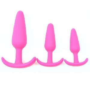Pink Silicone Anal Plug Set